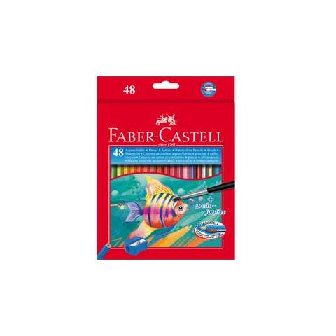 astuccio 48 pastelli colorati acquerellabili red range faber castell - Foto 1