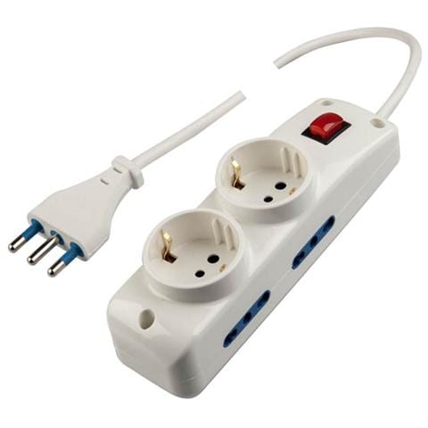 Multipresa 4 Uscite con Interruttore Bianco - Foto 1
