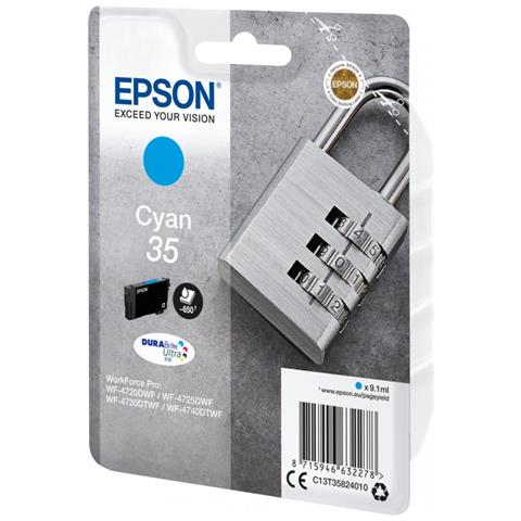 C13T35824020 Cartuccia Ink Originale Ciano per WorkForce Pro WF-4720 - Foto 1