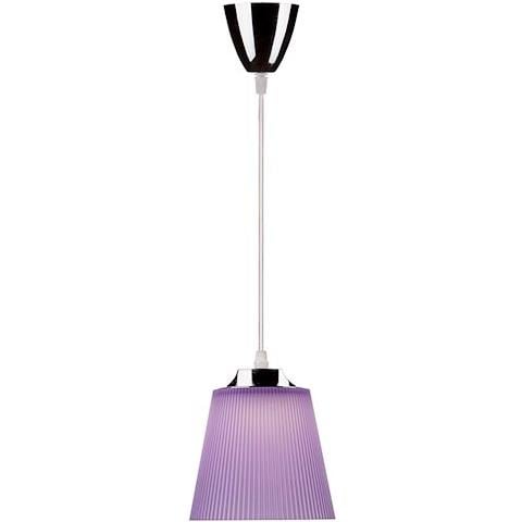 Lampadario Led 7w Campana In Plastica Viola E Acciaio Cromato Luce Naturale 4000k Vt-1036 8504 - Foto 2