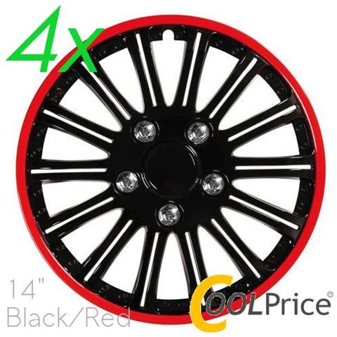 Copricerchi Auto Universali 14 Pollici C-118 Black Red 31200 - Foto 1
