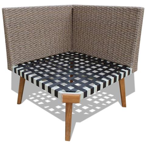 Set Divani da Giardino 4 pz con Cuscini in Polyrattan Grigio - Foto 7