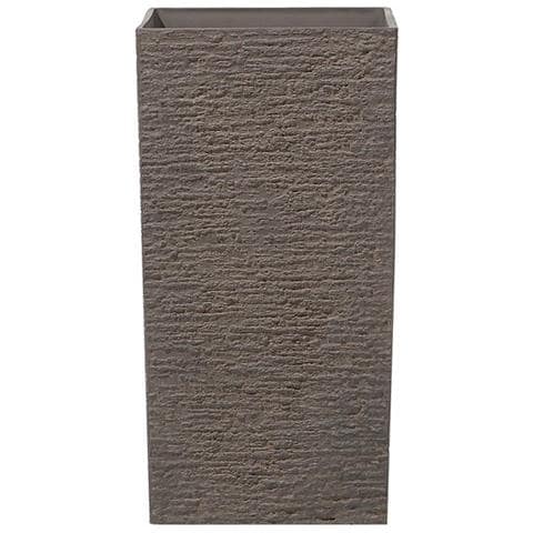 Vaso Rettangolare Per Interno Ed Esterno Marrone Scuro 35x35x70cm Gaza - Foto 1