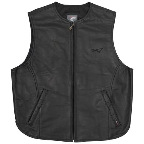 Gilet Pelle Motociclista Custom Chopper Chiusura Zip Frontale Nero Xl - Foto 4