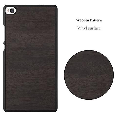 Custodia Compatibile Con Huawei P8 In Woody Nero - Hard Case Coperchio Di Protezione In Look Legno Contro I Graffi E Gli Urti - Foto 2