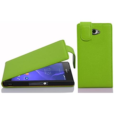 Custodia Compatibile Con Sony Xperia M2 / M2 Aqua In Verde Limone - Coperchio Protettivo In Design Flip Realizzato In Similpelle Testurizzata - Foto 1