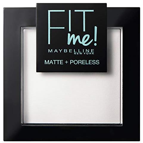 Maybelline New York Fit Me Opaco E Senza Pori Cipria Opacizzante All'e Fissante, Pennello All'e Specchietto Inclusi 90 Translucent - Foto 1