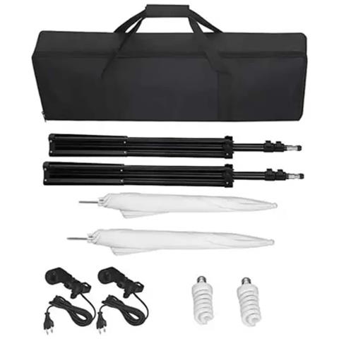 Kit Studio Fotografico Con Fondale Luci E Ombrelli - Foto 2