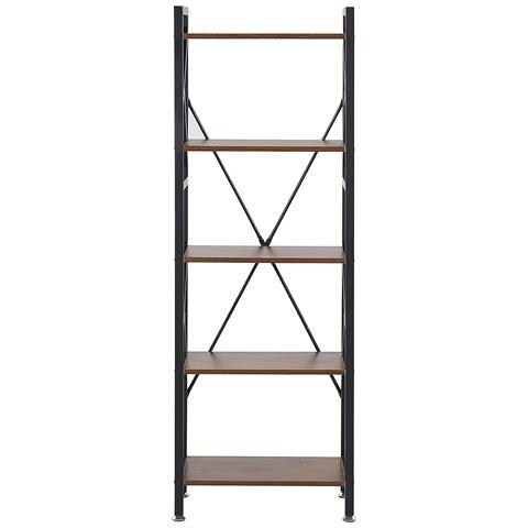 Libreria A 5 Scaffali In Legno Scuro Dale - Foto 16