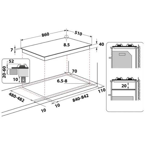 Piano Cottura GMAL 9522 / IXL a Gas 5 Fuochi Gas Colore Acciaio Inox - Foto 3