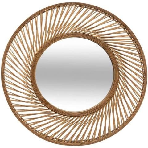 Specchio A Spirale In Bambù - Ø72 Cm - Marrone - Foto 1