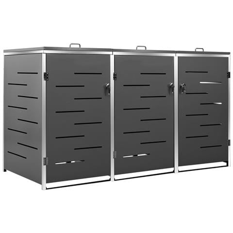 Copribidone per Spazzatura Triplo 207x77,5x112,5cm Acciaio Inox - Foto 1