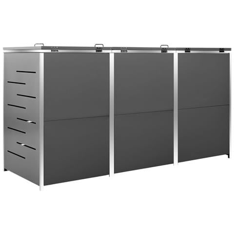 Copribidone per Spazzatura Triplo 207x77,5x112,5cm Acciaio Inox - Foto 10