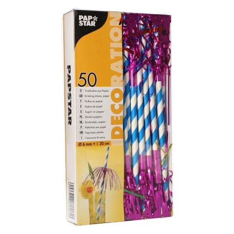 87783 Cannuccia Monouso 50 Pz Blu, Bianco - Foto 2