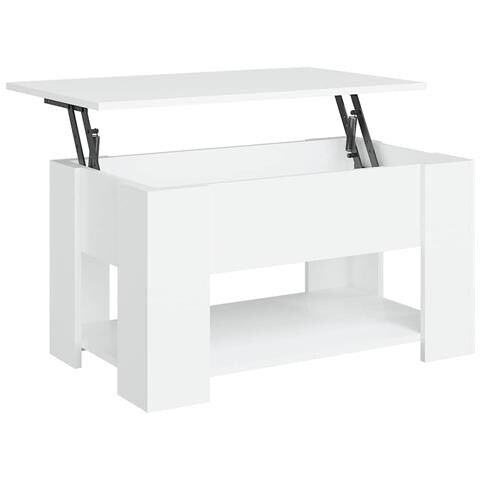 Tavolino Da Salotto Bianco 79x49x41 Cm In Legno Multistrato - Foto 1
