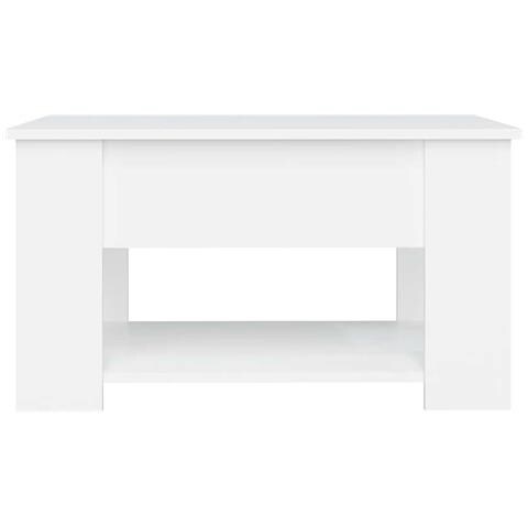 Tavolino Da Salotto Bianco 79x49x41 Cm In Legno Multistrato - Foto 7