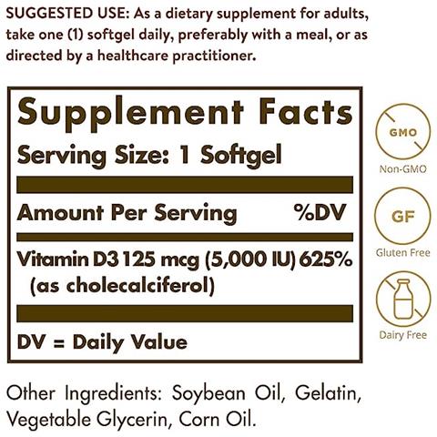 , Vitamina D3, 5000iu, 100 Capsule Molli - Foto 3