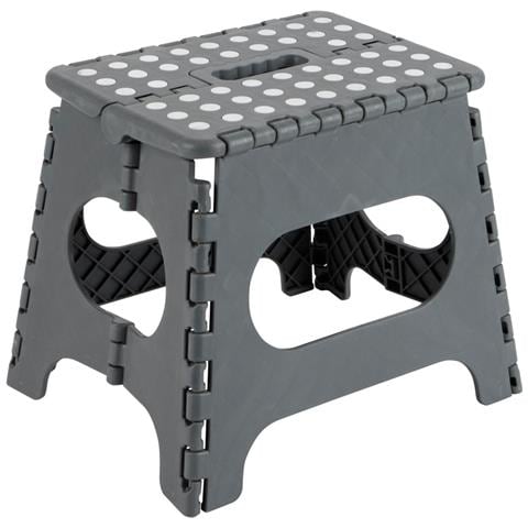 Tb-027-g Sgabello Pieghevole Multiuso, 27 Cm Di Altezza, Grigio - Foto 1