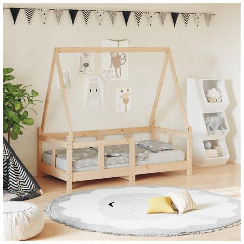 Giroletto per Bambini 70x140 cm in Legno Massello di Pino - Foto 1