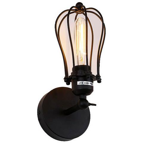 Applique Da Parete Edm Vintage 11 X 16 X 32 Cm Nero Metallo 220-240 V 60 W - Foto 1