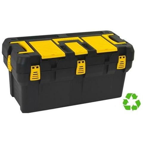 Cassetta Degli Attrezzi Con Scompartimenti 31,5 X 65,5 X 31 Cm Nero Giallo - Foto 1