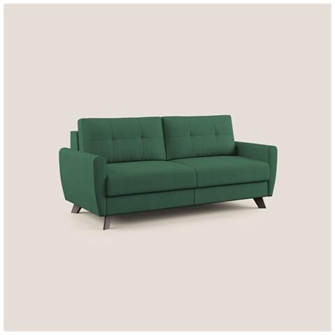 Callisto Divano letto matrimoniale in tessuto morbido impermeabile T02 188 cm (mat. 140x197) verde - Foto 1