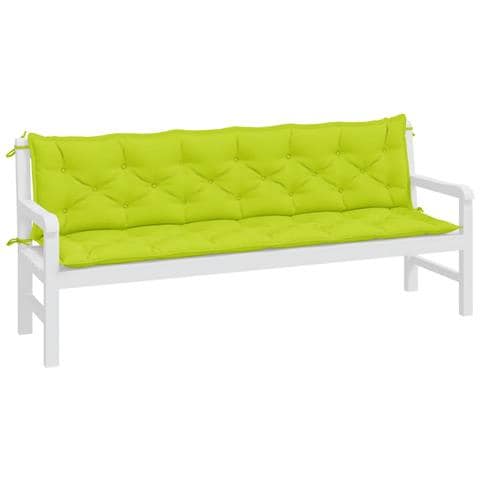 Cuscini Per Panca 2 Pz Verde Intenso 200x50x7 Cm Tessuto Oxford - Foto 3