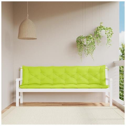 Cuscini Per Panca 2 Pz Verde Intenso 200x50x7 Cm Tessuto Oxford - Foto 1