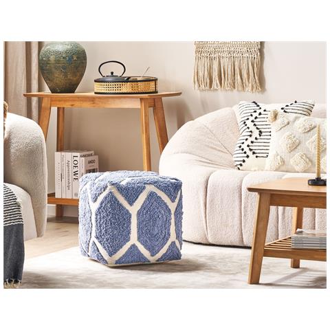 Pouf Rojhan Cotone Blu - Foto 1