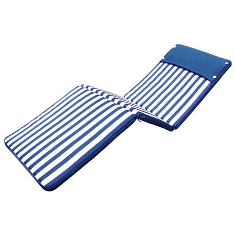 Cuscino In Poliestere Sfoderabile E Impermeabile 194,5x59 Cm Per Lettino - Blue - Foto 1