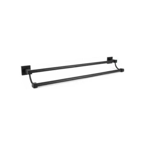 Porta Asciugamani 2 Aste Supporto Per Bagno Da Muro Asta Casa Nero 02110 - Foto 1