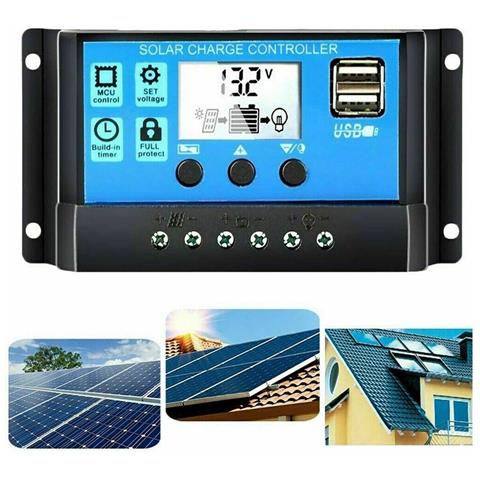 Regolatore Di Carica Pannello Solare Controller 12v / 24v 10a Barca Camper Auto - Foto 1