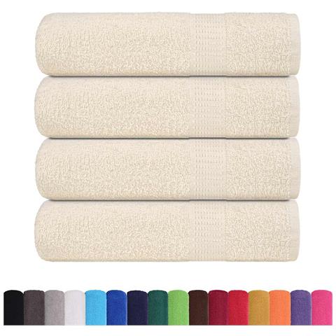 Asciugamani Doccia 4 Pz Crema 70x140 Cm 360 G /m 100% Cotone - Foto 2