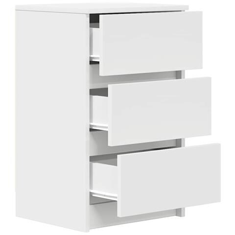 Comodini con 3 Cassetti 2 pz Bianco 39x35x65 cm - Foto 2