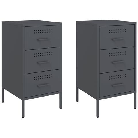 Vcomodini 2 Pz Antracite 36x39x68 Cm In Acciaio - Foto 2