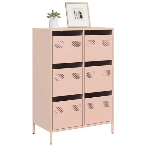 Credenza Rosa 68x39x101,5 Cm In Acciaio - Foto 1
