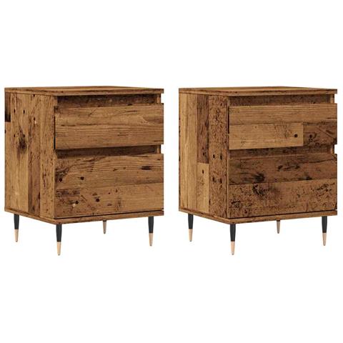 Comodini 2pz Legno Antico 40x35x50 Cm In Legno Multistrato - Foto 2