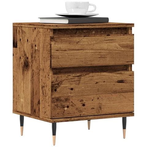 Comodini 2pz Legno Antico 40x35x50 Cm In Legno Multistrato - Foto 1