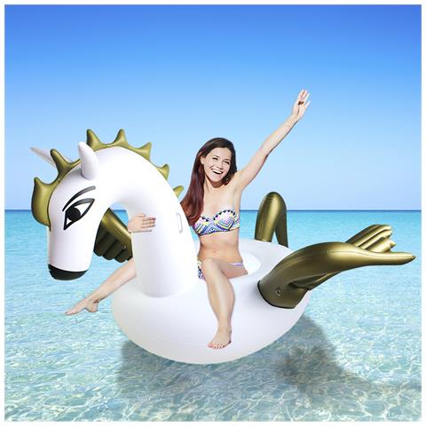 Galleggiante Gigante A Forma Di Pegaso. 280x185 Cm. 280x185x120cm. Colore Bianco - Foto 5