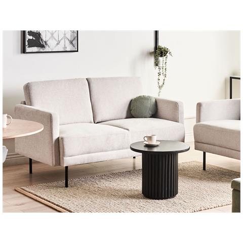 Divano 2 Posti Breda Tessuto Beige Chiaro - Foto 1