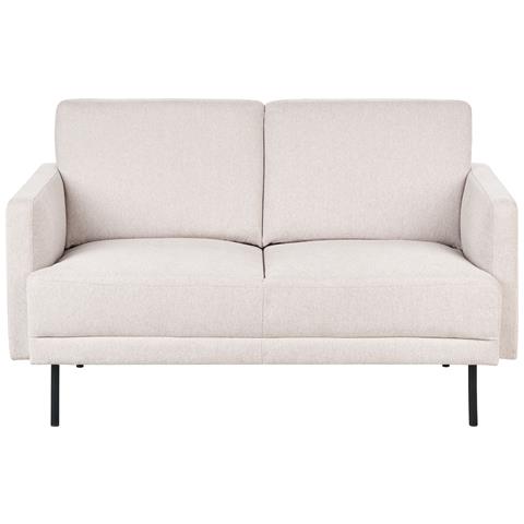 Divano 2 Posti Breda Tessuto Beige Chiaro - Foto 2