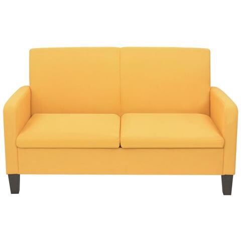 Divano A 2 Posti 135x65x76 Cm Giallo - Foto 1