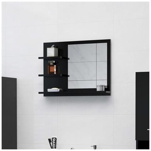 Lusso Casadino -  Specchio Da Bagno Nero 60x10,5x45 Cm In Legno Multistrato - Foto 7