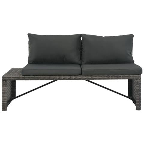 Set Divani Da Giardino 3 Pz Con Cuscini In Polyrattan Grigio - Foto 1