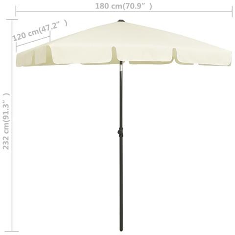 Ombrellone Da Spiaggia Giallo Sabbia 300 Cm - Foto 8