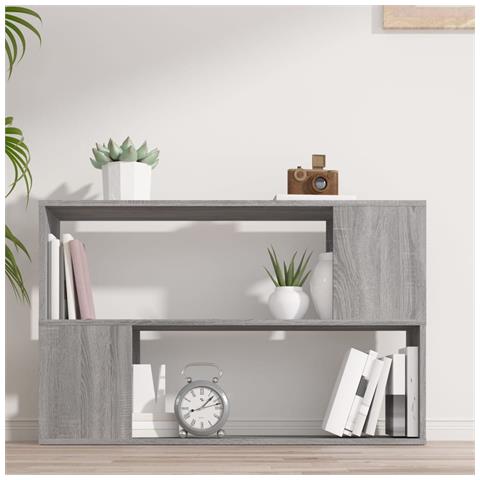 Lusso Casadino - Libreria Grigio Sonoma 100x24x63 Cm In Legno Multistrato - Foto 2