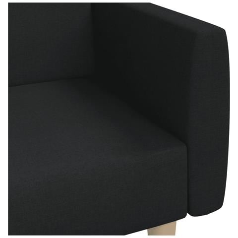 Divano Letto a 2 Posti Nero in Tessuto - Foto 9