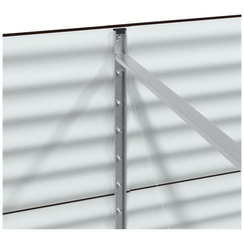 Letto da Giardino Rialzato  Marrone 240x80x81 cm in Acciaio Zincato - Foto 8