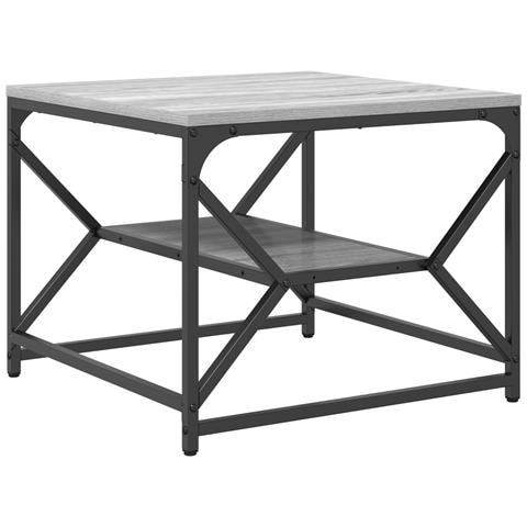 Tavolino da Caffè con Ripiano - Grigio Sonoma - 51x50x40 cm - Fatto in Legno Ingegnerizzato - Foto 1