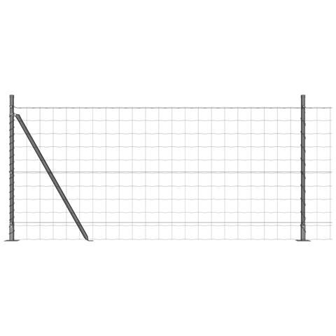 Recinzione Euro con Base in Calcestruzzo 25 x 0,8 m Grigio Rete - Foto 1